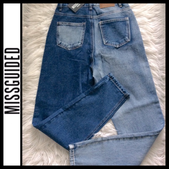 NWT Missguided Riot High Rise Splice Mom Jeans - Picture 7 of 8